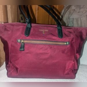 Michael Kors nylon medium Kelsey plum purple tote bag .
